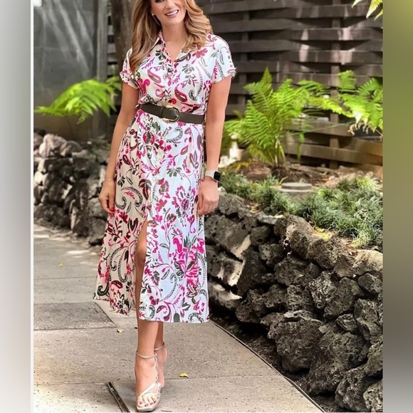 ZARA BELTED PRINTED SHIRT DRESS - Picture 11 of 11